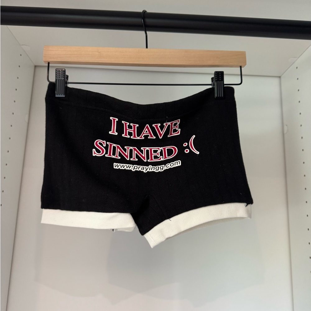 Praying I Have Sinned Mini Shorts